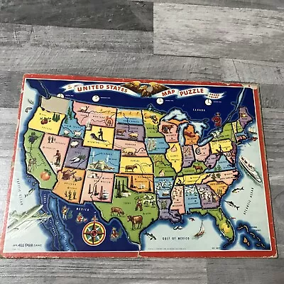 Vintage All Fair Game United States Map Puzzle #2400 As Is W8 • $14.50