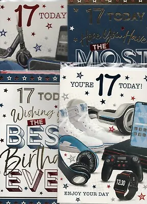 17th Birthday Card Choice For Boys Size 20cmx14cm • £1.79