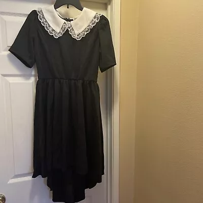 For G And PL Black Dress W/ White Lace Collar Costume Gothic/Wednesday Adams • $20