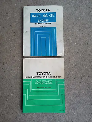 TOYOTA MR2 Mk1 AW11 - Genuine Toyota Chassis & Body + Engine Repair Manuals • $105.76