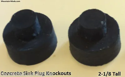 $22 • Buy 2 Countersunk Concrete Cement  Countertop Sink Faucet Knockout Plugs Pre-cast