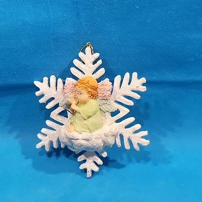 Vintage Christmas Ornament Angel Snowflake Plastic Decor • $4.26