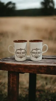 Vintage Coffee Cups Retro Mugs Crockery Staffordshire Earthenware Churchill Boho • $49