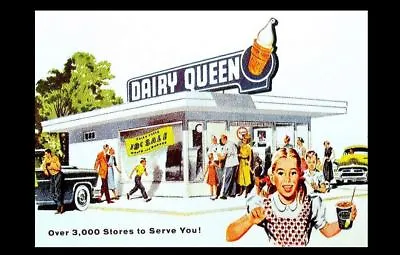 Dairy Queen Diner PHOTO Vintage Restaurant Ad Sign Burger Joint Shakes Ice Cream • $5.48