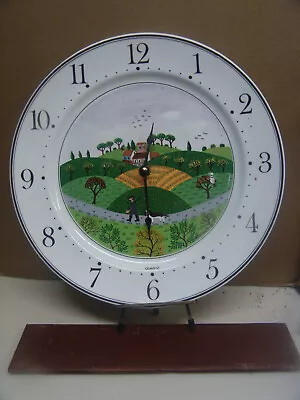 Villeroy And Boch Naif Hunter 10 1/2 Inch Diam. Plate Wall Clock Tested • $65