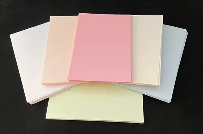 300gsm Card Pastel Colours 6”x 4”White Cream Pink Peach Blue Green 90 Sheets • £2.50