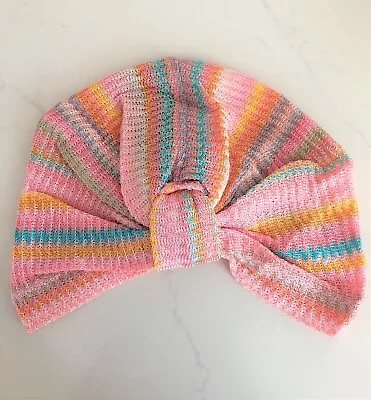 Missoni Chevron Knotted Turban Headband Multi-Pink ** Authentic ** Made In Italy • $89.99