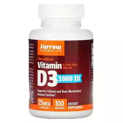 Jarrow Formulas Vitamin D3 Cholecalciferol 25 Mcg (1000 IU) 100 Softgels • £17.99