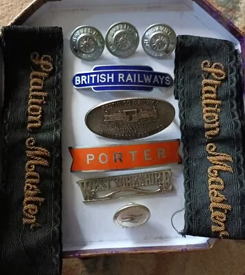 Vintage Railway Memorabilia Cap Tally Cap Badges Buttons • £35