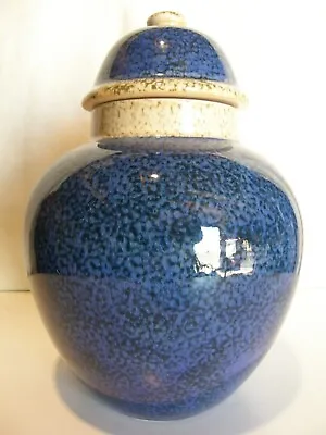 $49.95 • Buy Vintage Blue Decorative Porcelain Ginger Jar Temple Jar With Lid 11 Inches Tall 