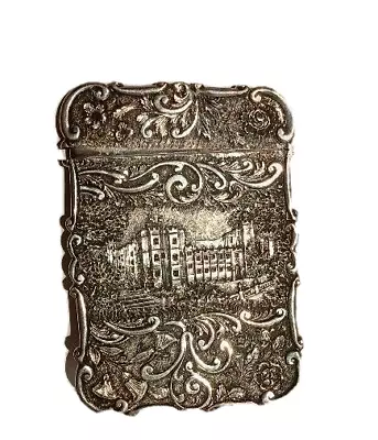 1841 Nathaniel Mills Sterling Silver Castle Calling Card Case Victorian Period. • £1109.10