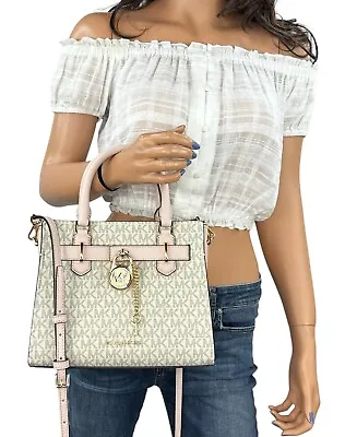 Michael Kors Hamilton Small Satchel Shoulder Crossbody Bag Mk Vanilla Pink • $159.80