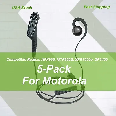 5x C-Shaped Earpiece For Motorola Two-way Radio APX6000 DP4800 MTP850 XPR7550 • $77.99