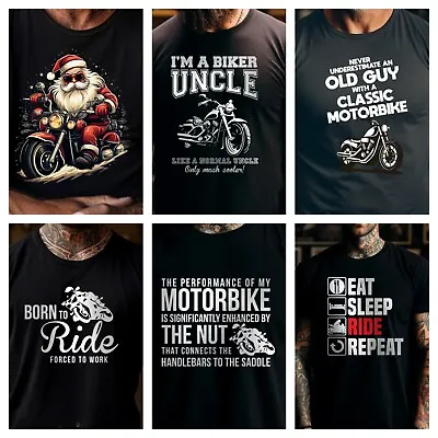 Biker T Shirt Funny Dad Grandad Uncle Son Brother Fathers Day Birthday Gift Top • £13.99