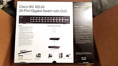 NEW! NIB Cisco Compact 24-Port Gigabit Unmanaged Switch Mini-GBIC Ports SG102-24 • $109.99