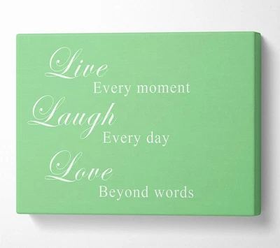 £21.99 • Buy Love Quote Live Laugh Love Green Canvas Wall Art Home Decor Large Print