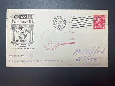 1925 USA ZR3 USS Los Angeles Airship Zeppelin Cover NY To Bermuda H C Roessler • $350