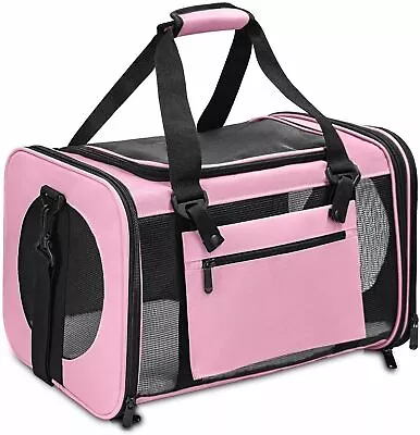 Pet Dog Cat Carrier Bag Soft Sided Comfort Travel Tote Case Airline Approved US • $22.98