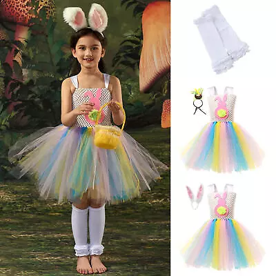 Girls Easter Bunny Costumes Kids Rabbit Tutu Dress Outfits For Carnival Party  • $26.74