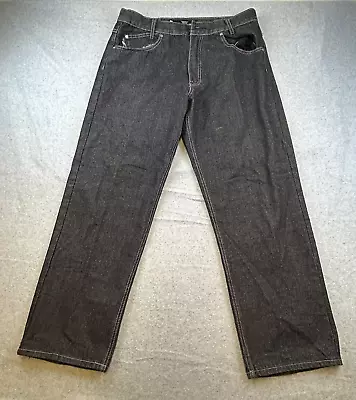 Mecca Jeans Men’s Size 36x34 Black Classic Fit Baggy Straight Y2K Skater Hip Hop • $38.88