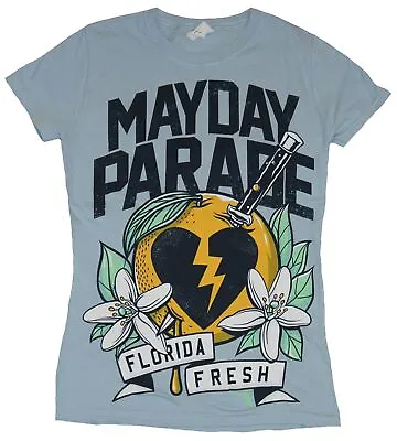 Mayday Parade Girls Juniors  T-Shirt - Florida Fresh Broken Heart In Orange • £10.44