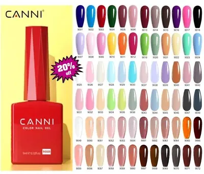 CANNI Hema Free Nail Gel Polish Base Top Coat Colour Varnish Soak Off UV LED 9ml • £3.99