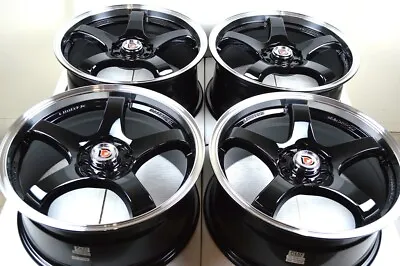 4 New DDR Fuzion 17x7.5 5x100/114.3 38mm Black/Polished Lip 17  Wheels Rims • $659