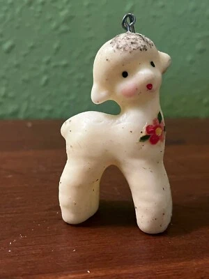 $0.99 • Buy Lot Of 3 Vintage Christmas Candle Ornaments Little Lambs