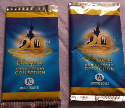 £8 • Buy 2x SEALED Morrisons Disneyland Paris Anniversary Collection Trading Cards Disney