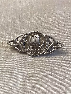 Sterling Silver 925 Iona Viking Ship Brooch. Edinburgh 1962. See Photos For Size • £14.99