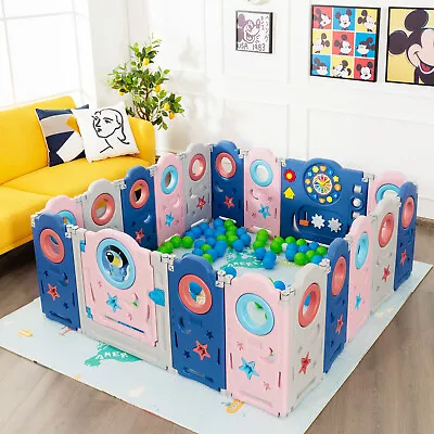 14/16/18 Panel Baby Playpen Foldable Kids Safety Activity Center W/Lockable Gate • $152.90