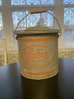 Vintage Latno Floating Minnow Bucket With Wood Handle And Net • $50