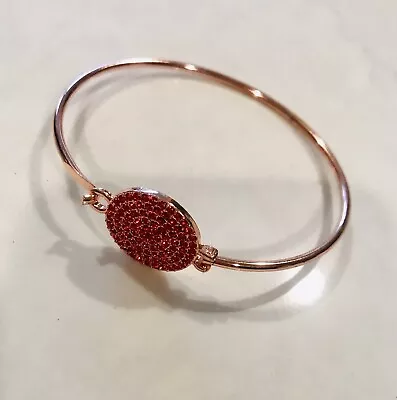 Michael Kors Rose Gold Red Pave Crystal Round Medallion Bangle BRACELET NWOT • $28.99