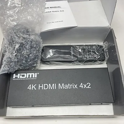 HDMI Matrix 4x2 Switch 4 In 2 Out Video Switcher Splitter 4K • $29.95