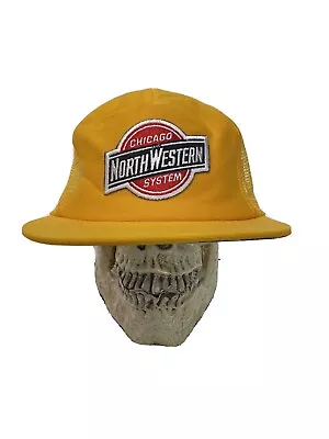 Vintage Northwestern Chicago Railroad Train Snapback USA Made Mesh  Rare Yellow • $20.07