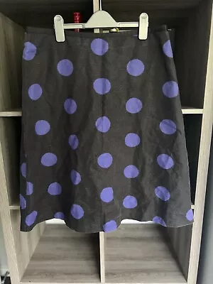 Laura Ashley Polka Dot Linen & Cotton Blend Skirt • £10