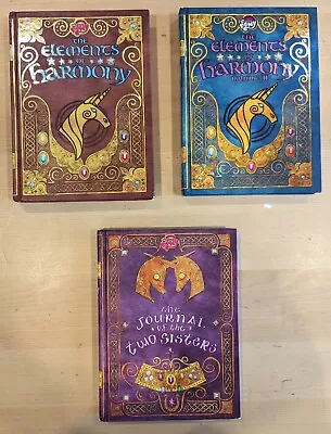 My Little Pony BOOKS LOT Elements Of Harmony Vol 1 &2 + Journal Of Two Sisters • $10