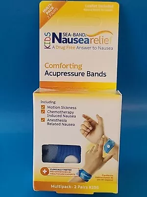 1 ×  SEA-BAND Acupressure Wrist Bands Drug Free Travel Relief KIDS 2 Bands BLUE • $10.97