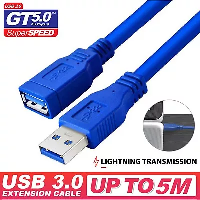 USB 3.0 Extender Super High Speed Cable Male To Female Extension Cord Cable Aus • $9.99