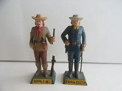 Vintage 1950's Marx Buffalo Bill & General Custer Toy Plastic Figures • $44.95