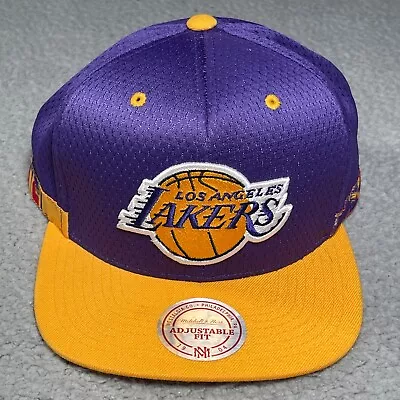 Los Angeles Lakers Hat Mens Strapback Purple Mitchell & Ness Mesh City Scape NBA • $40.99