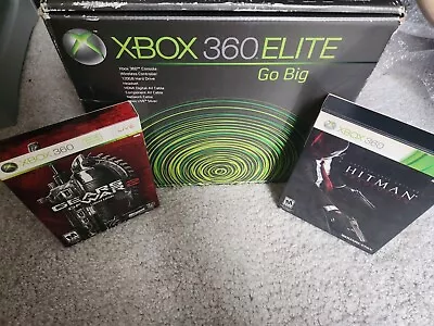Black Xbox 360 Elite 120GB Console Bundle Controller Games Lot • $130
