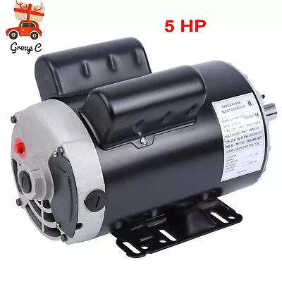 5 HP Air Compressor Duty Electric Motor 145T Frame 3450 RPM Single Phase CCW • $179.55
