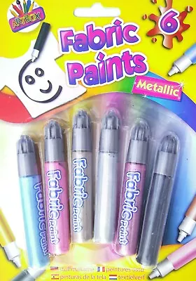 Metallic Fabric Paint Pens T Shirt Shoes Clothes Art Design Craft Permanent Ass • £2.79
