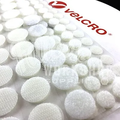 GENUINE VELCRO® BRAND WHITE 13mm Or 22mm Dots/discs/coins Self Adhesive PS14  • £0.99