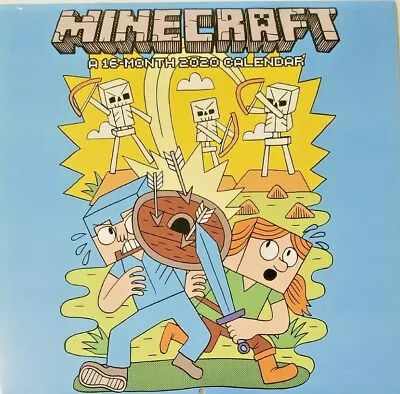 MINECRAFT 2020 Wall Calendar 16 Months 12  X 24  By Double Time LOWER PRICE • $6.50
