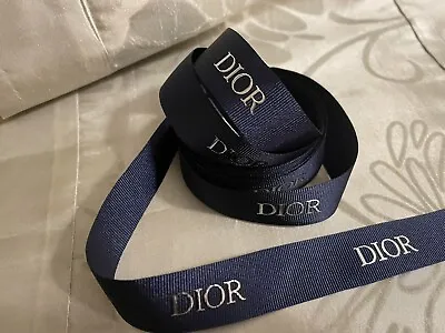 Christian Dior Navy Ribbon Silver Logo 2cm Wide Sold In 1m Lengths • £5.50