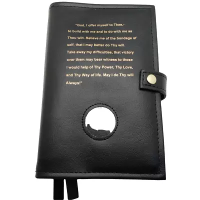 Alcoholic Anonymous Deluxe Double AA Book Cover Third Step Prayer Black • $41.95