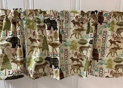 Cabin Deer Owl Duck Butterflies Valance Curtain 42x14 Farmhouse Lake • $9.99