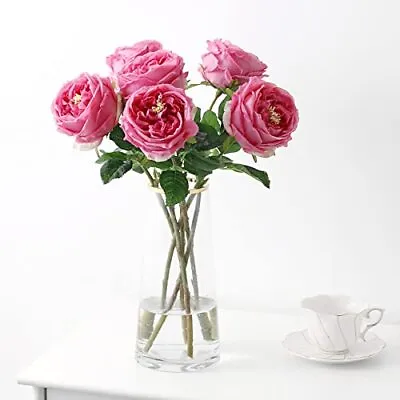 Real Touch Austin Roses 4 Pcs Artificial Flowers Rose Red Fake Silk Flowers F... • $34.55